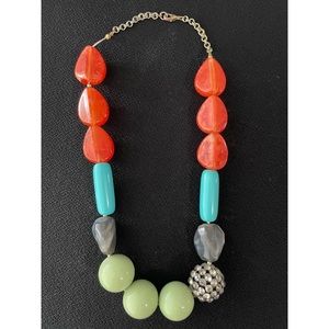 Multi Colored Bead Statement Necklace
